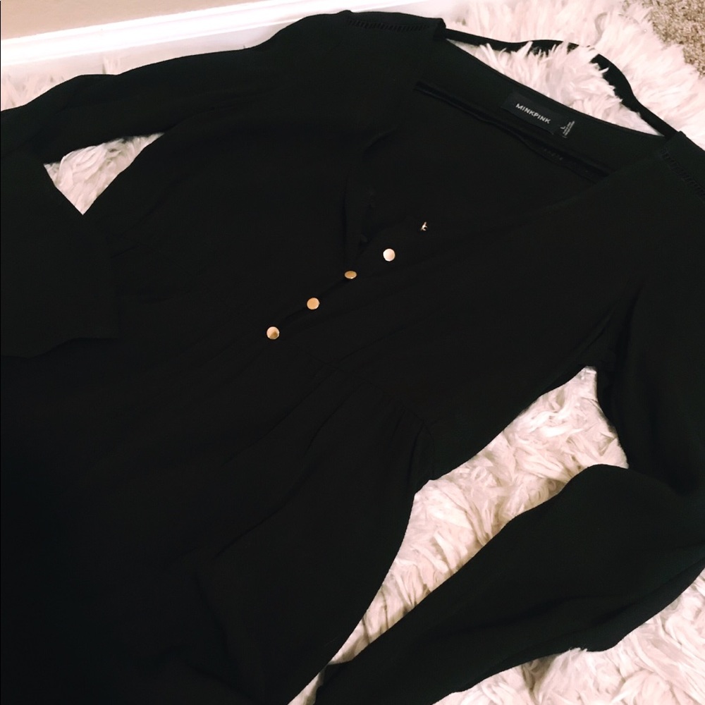 Black Long Sleeve Romper